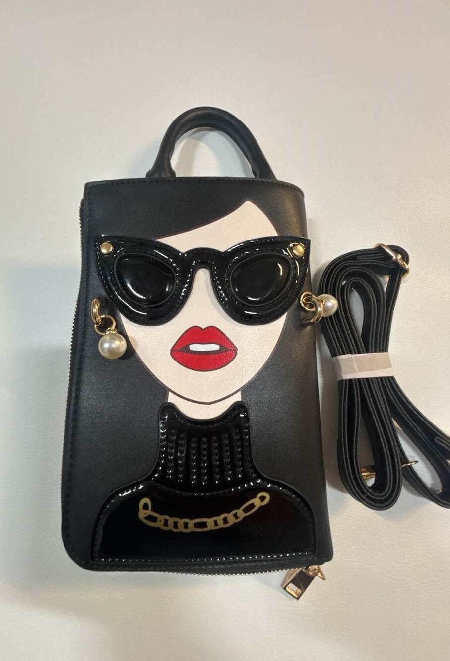 Women Novelty Lady Face Shoulder Bag